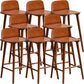 Modern Rubberwood Bar Stool Low Back Counter Height Bar Stool