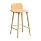 Modern Rubberwood Bar Stool Low Back Counter Height Bar Stool