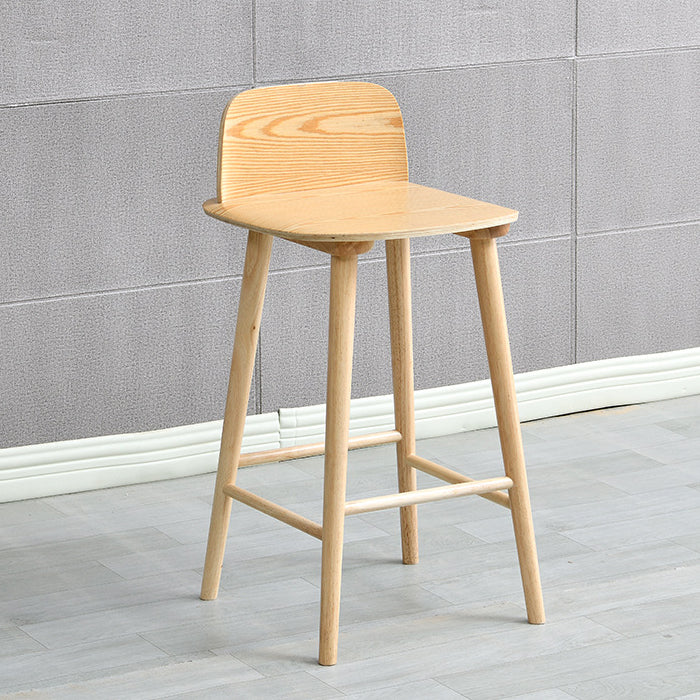 Modern Rubberwood Bar Stool Low Back Counter Height Bar Stool