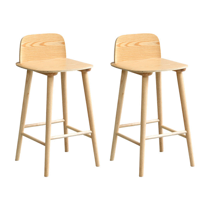 Modern Rubberwood Bar Stool Low Back Counter Height Bar Stool