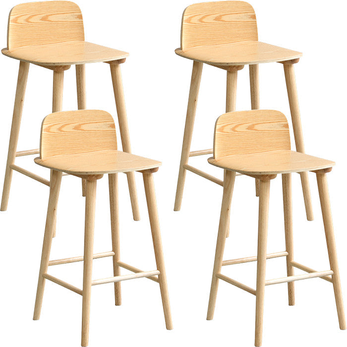 Modern Rubberwood Bar Stool Low Back Counter Height Bar Stool