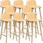 Modern Rubberwood Bar Stool Low Back Counter Height Bar Stool