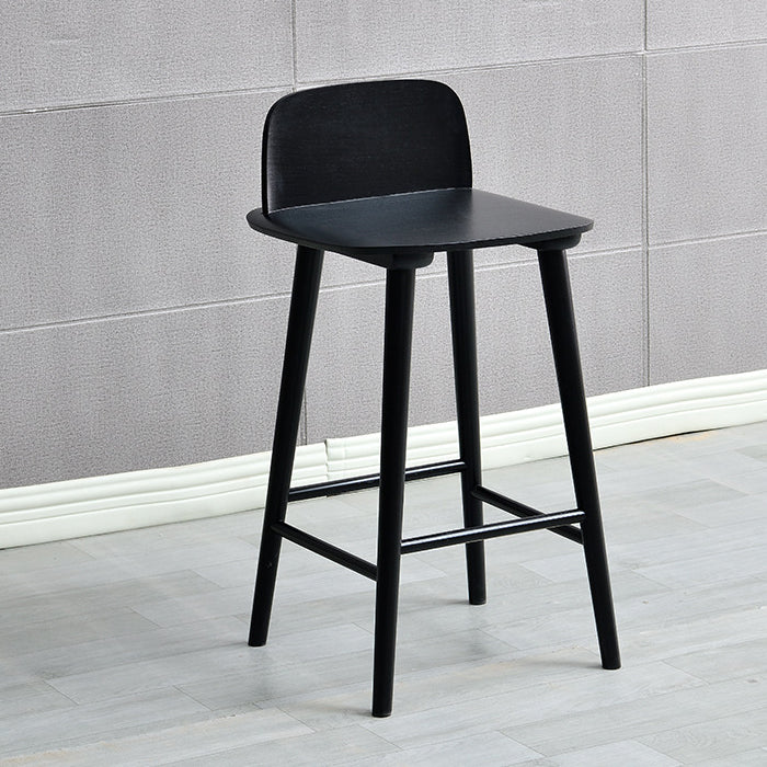 Modern Rubberwood Bar Stool Low Back Counter Height Bar Stool