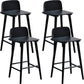 Modern Rubberwood Bar Stool Low Back Counter Height Bar Stool