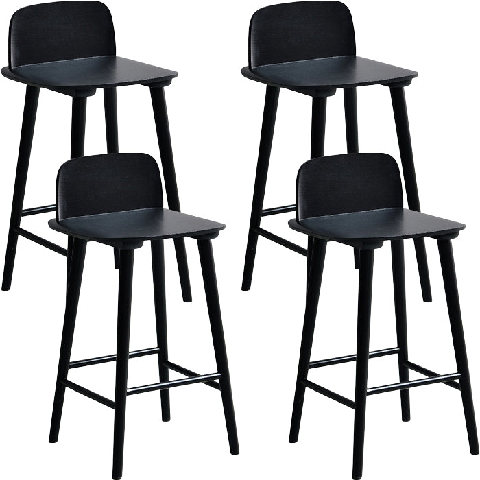 Modern Rubberwood Bar Stool Low Back Counter Height Bar Stool