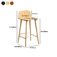 Modern Rubberwood Bar Stool Low Back Counter Height Bar Stool