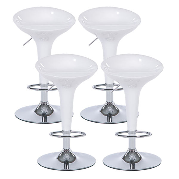 Contemporary Metal Barstool Plastic Low Back Counter Stool with Footrest for Bar