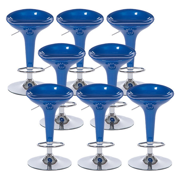 Contemporary Metal Barstool Plastic Low Back Counter Stool with Footrest for Bar