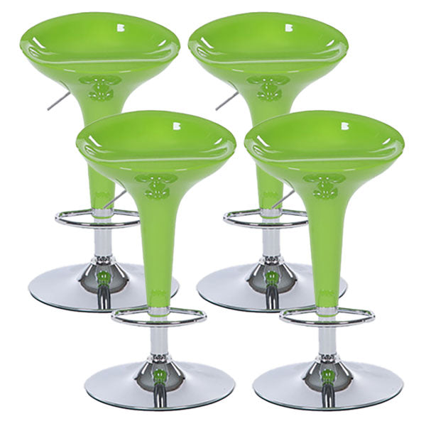 Contemporary Metal Barstool Plastic Low Back Counter Stool with Footrest for Bar