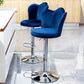 Scandinavian Metal Barstool Velvet Low Back Stool with Footrest for Bar Clearhalo 'Bar Furniture' 'Bar Stools' 'bar_stools' 'furn' 'furn_bar_stools' 'Furniture' 'Kitchen & Dining Furniture' 6038987