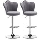 Scandinavian Metal Barstool Velvet Low Back Stool with Footrest for Bar Grey 2 Piece Set Clearhalo 'Bar Furniture' 'Bar Stools' 'bar_stools' 'furn' 'furn_bar_stools' 'Furniture' 'Kitchen & Dining Furniture' 6038989