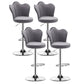 Scandinavian Metal Barstool Velvet Low Back Stool with Footrest for Bar Grey 4 Piece Set Clearhalo 'Bar Furniture' 'Bar Stools' 'bar_stools' 'furn' 'furn_bar_stools' 'Furniture' 'Kitchen & Dining Furniture' 6038992