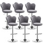 Scandinavian Metal Barstool Velvet Low Back Stool with Footrest for Bar Grey 6 Piece Set Clearhalo 'Bar Furniture' 'Bar Stools' 'bar_stools' 'furn' 'furn_bar_stools' 'Furniture' 'Kitchen & Dining Furniture' 6038994