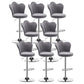 Scandinavian Metal Barstool Velvet Low Back Stool with Footrest for Bar Grey 8 Piece Set Clearhalo 'Bar Furniture' 'Bar Stools' 'bar_stools' 'furn' 'furn_bar_stools' 'Furniture' 'Kitchen & Dining Furniture' 6038995