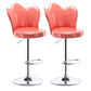 Scandinavian Metal Barstool Velvet Low Back Stool with Footrest for Bar Pink 2 Piece Set Clearhalo 'Bar Furniture' 'Bar Stools' 'bar_stools' 'furn' 'furn_bar_stools' 'Furniture' 'Kitchen & Dining Furniture' 6039000