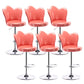 Scandinavian Metal Barstool Velvet Low Back Stool with Footrest for Bar Pink 6 Piece Set Clearhalo 'Bar Furniture' 'Bar Stools' 'bar_stools' 'furn' 'furn_bar_stools' 'Furniture' 'Kitchen & Dining Furniture' 6039003