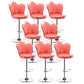 Scandinavian Metal Barstool Velvet Low Back Stool with Footrest for Bar Pink 8 Piece Set Clearhalo 'Bar Furniture' 'Bar Stools' 'bar_stools' 'furn' 'furn_bar_stools' 'Furniture' 'Kitchen & Dining Furniture' 6039005