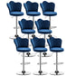 Scandinavian Metal Barstool Velvet Low Back Stool with Footrest for Bar Blue 8 Piece Set Clearhalo 'Bar Furniture' 'Bar Stools' 'bar_stools' 'furn' 'furn_bar_stools' 'Furniture' 'Kitchen & Dining Furniture' 6039011