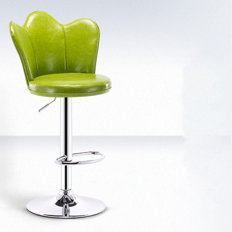 Scandinavian Metal Barstool Velvet Low Back Stool with Footrest for Bar Green 1 Piece Clearhalo 'Bar Furniture' 'Bar Stools' 'bar_stools' 'furn' 'furn_bar_stools' 'Furniture' 'Kitchen & Dining Furniture' 6039012