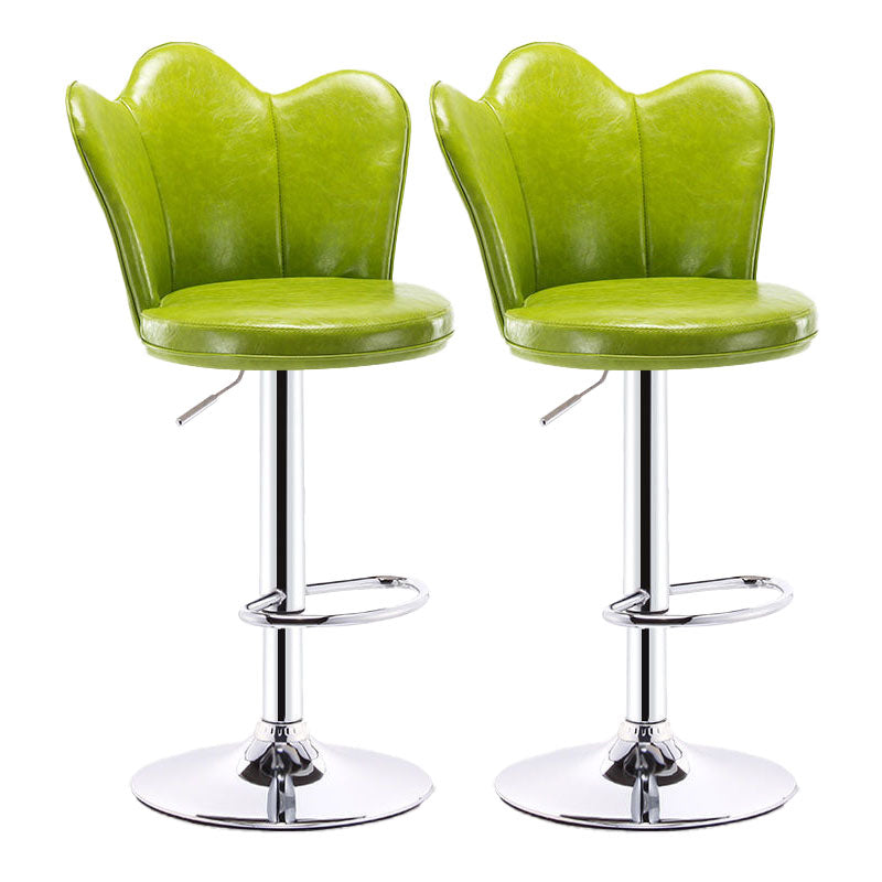 Scandinavian Metal Barstool Velvet Low Back Stool with Footrest for Bar Green 2 Piece Set Clearhalo 'Bar Furniture' 'Bar Stools' 'bar_stools' 'furn' 'furn_bar_stools' 'Furniture' 'Kitchen & Dining Furniture' 6039013