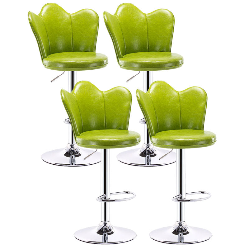 Scandinavian Metal Barstool Velvet Low Back Stool with Footrest for Bar Green 4 Piece Set Clearhalo 'Bar Furniture' 'Bar Stools' 'bar_stools' 'furn' 'furn_bar_stools' 'Furniture' 'Kitchen & Dining Furniture' 6039014