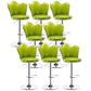 Scandinavian Metal Barstool Velvet Low Back Stool with Footrest for Bar Green 8 Piece Set Clearhalo 'Bar Furniture' 'Bar Stools' 'bar_stools' 'furn' 'furn_bar_stools' 'Furniture' 'Kitchen & Dining Furniture' 6039016