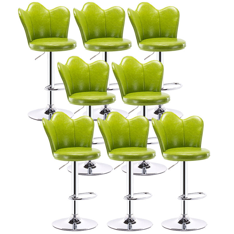 Scandinavian Metal Barstool Velvet Low Back Stool with Footrest for Bar Green 8 Piece Set Clearhalo 'Bar Furniture' 'Bar Stools' 'bar_stools' 'furn' 'furn_bar_stools' 'Furniture' 'Kitchen & Dining Furniture' 6039016