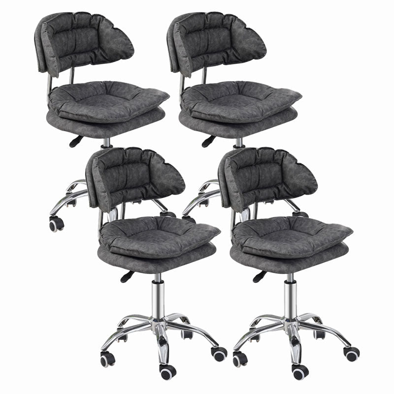 Scandinavian Metal Barstool Fabric Counter Stool with Chrome Base