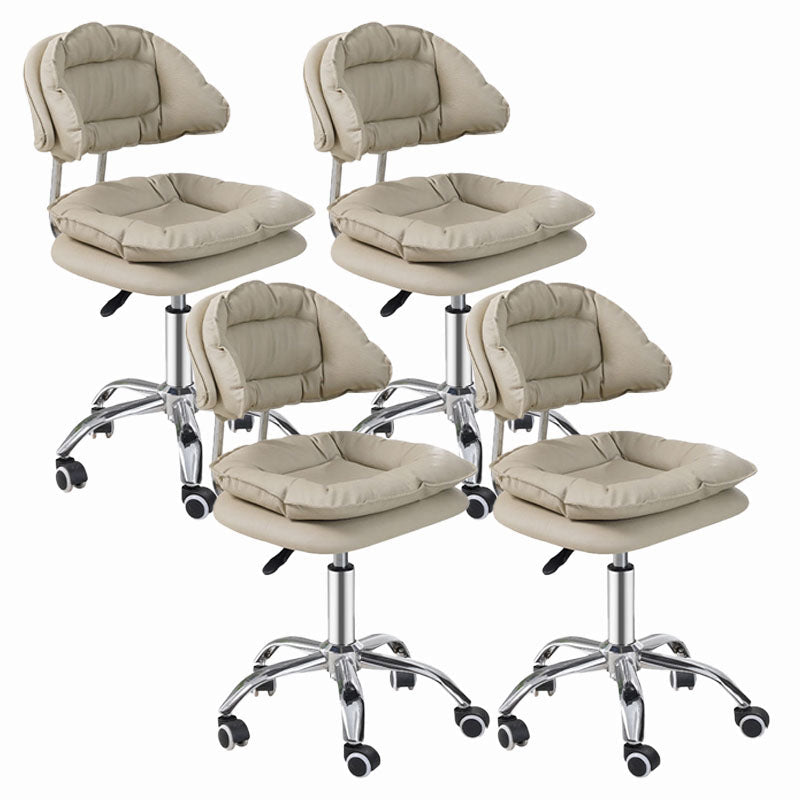 Scandinavian Metal Barstool Fabric Counter Stool with Chrome Base