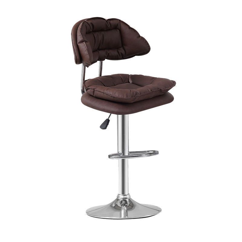 Scandinavian Metal Barstool Fabric Counter Stool with Chrome Base