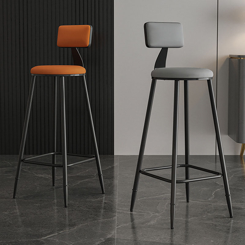 Scandinavian Metal Barstool Velvet Stool in Matte Finish for Indoor