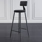 Scandinavian Metal Barstool Velvet Stool in Matte Finish for Indoor