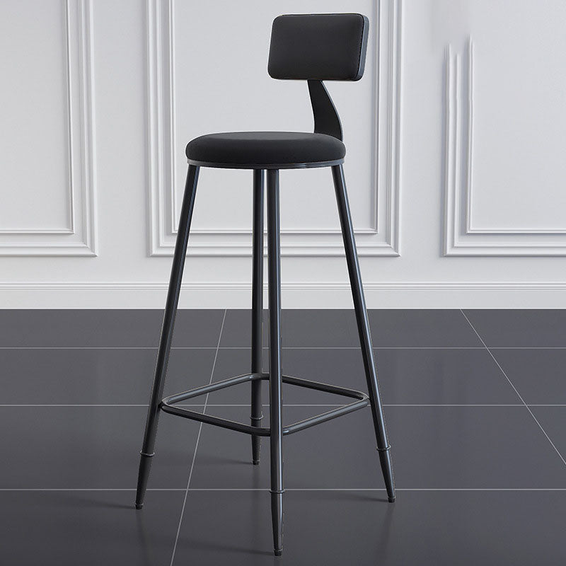 Scandinavian Metal Barstool Velvet Stool in Matte Finish for Indoor