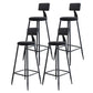 Scandinavian Metal Barstool Velvet Stool in Matte Finish for Indoor