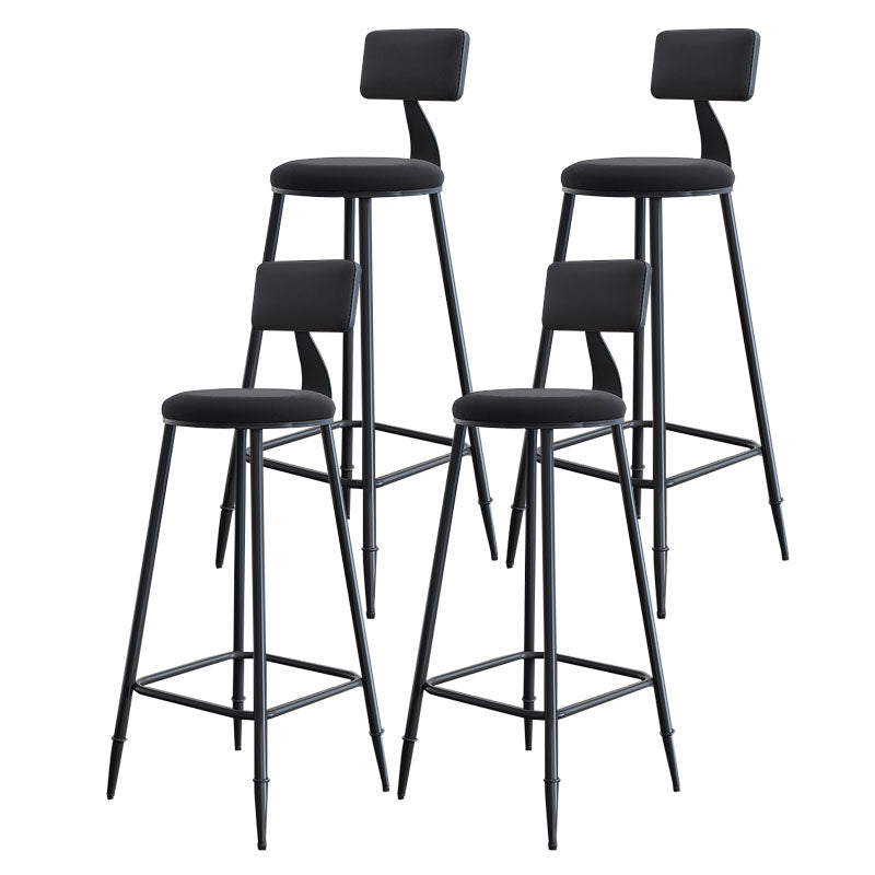 Scandinavian Metal Barstool Velvet Stool in Matte Finish for Indoor