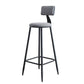 Scandinavian Metal Barstool Velvet Stool in Matte Finish for Indoor