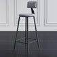 Scandinavian Metal Barstool Velvet Stool in Matte Finish for Indoor