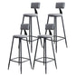 Scandinavian Metal Barstool Velvet Stool in Matte Finish for Indoor