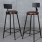 Scandinavian Metal Barstool Velvet Stool in Matte Finish for Indoor