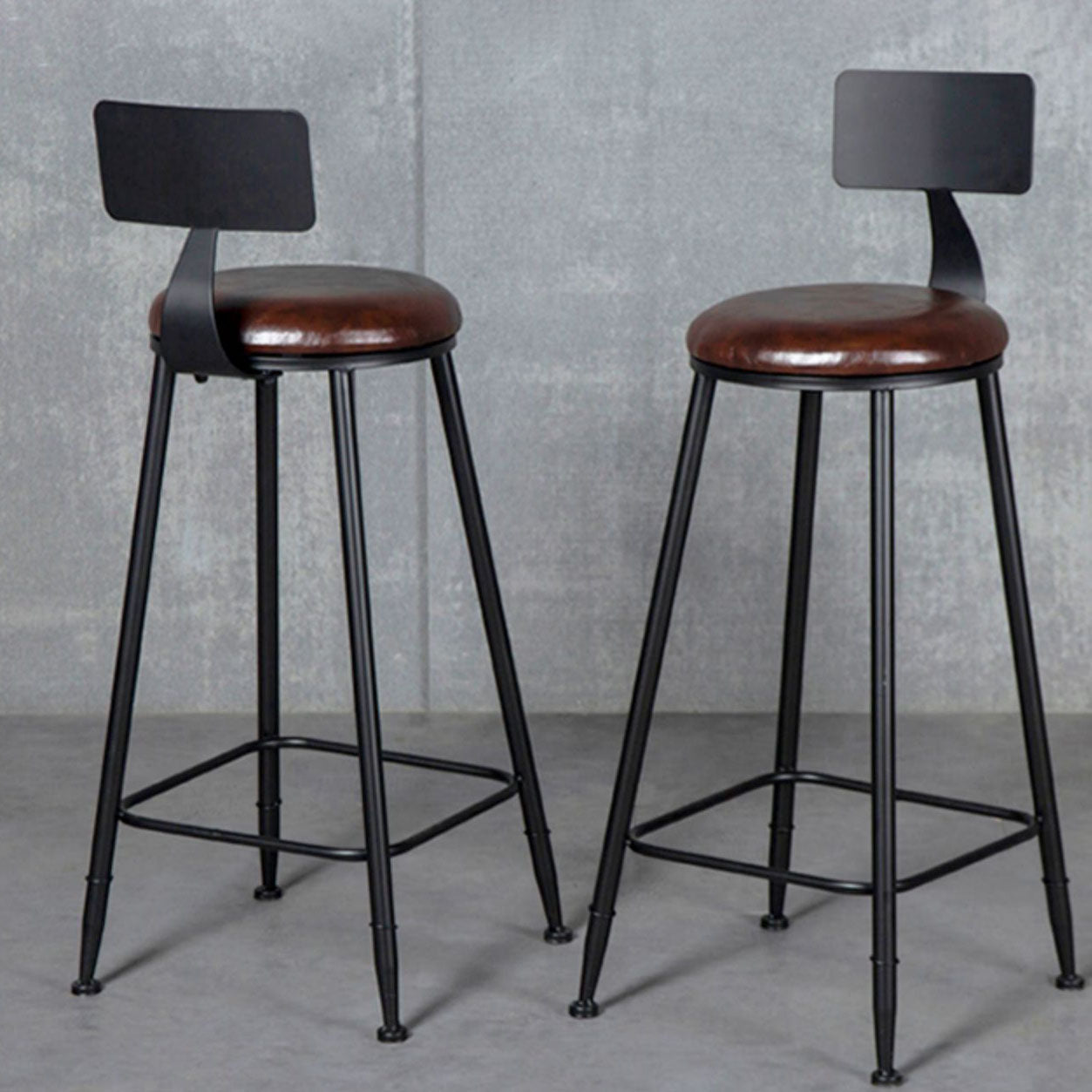 Scandinavian Metal Barstool Velvet Stool in Matte Finish for Indoor