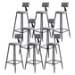 Scandinavian Metal Barstool Velvet Stool in Matte Finish for Indoor