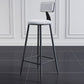 Scandinavian Metal Barstool Velvet Stool in Matte Finish for Indoor