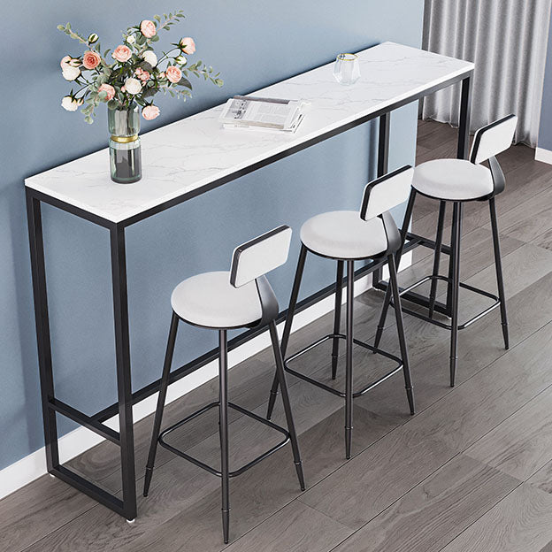 Scandinavian Metal Barstool Velvet Stool in Matte Finish for Indoor