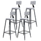 Scandinavian Metal Barstool Velvet Stool in Matte Finish for Indoor
