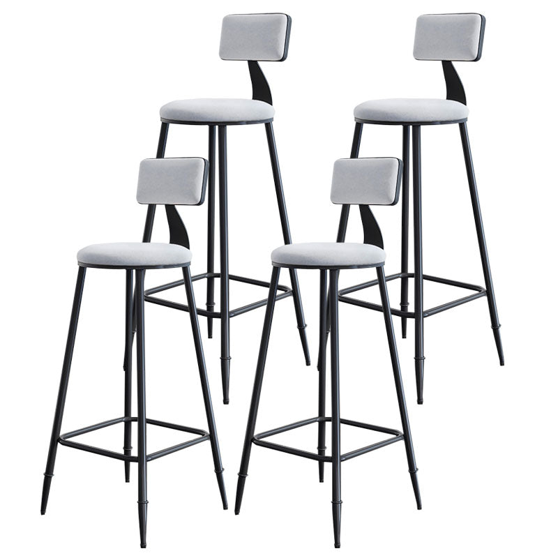 Scandinavian Metal Barstool Velvet Stool in Matte Finish for Indoor