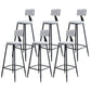 Scandinavian Metal Barstool Velvet Stool in Matte Finish for Indoor