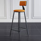 Scandinavian Metal Barstool Velvet Stool in Matte Finish for Indoor