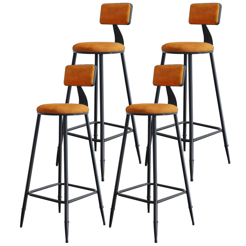 Scandinavian Metal Barstool Velvet Stool in Matte Finish for Indoor