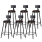 Scandinavian Metal Barstool Velvet Stool in Matte Finish for Indoor