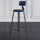 Scandinavian Metal Barstool Velvet Stool in Matte Finish for Indoor